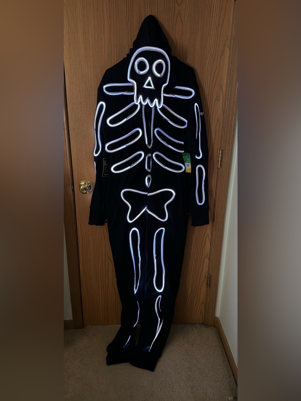 Tipsy Elves Men’s XL Neon LED Light Up Skeleton Halloween Costume - Picture 5 of 5